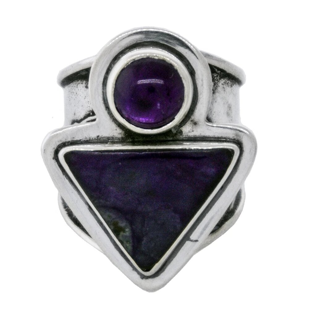 Tabra Jewelry 925 Sterling Silver Amethyst Sugalite Ring Size 5.5 OOK425